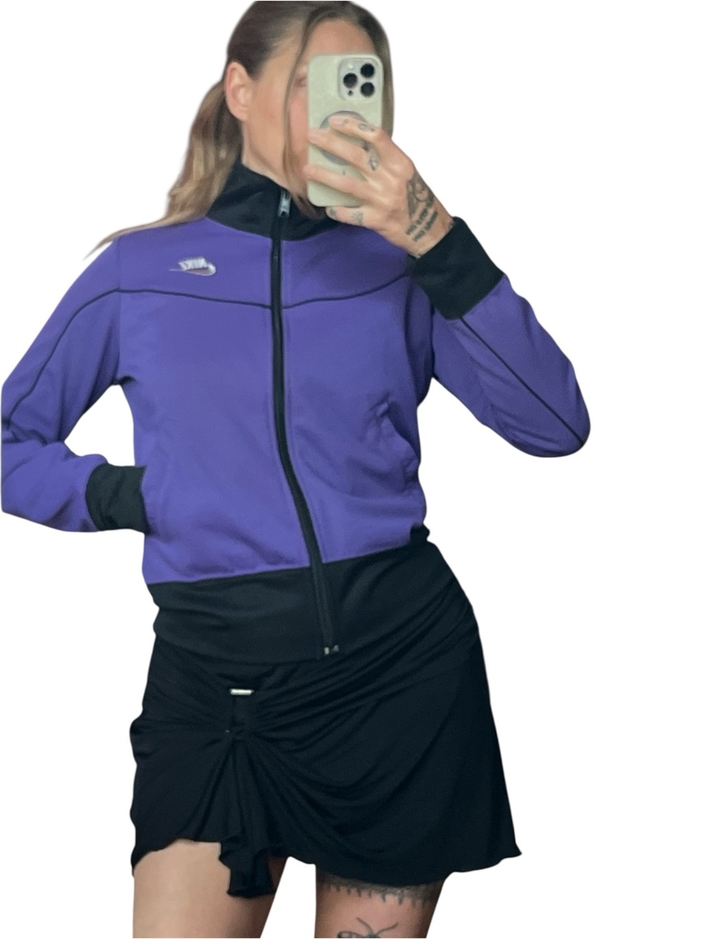 Nike Zip-Front Track Jacket, Purple + Black